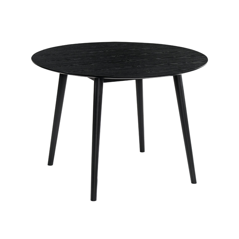 Arcadia and Talulah 42" Round Grey and Black Wood 5 Piece Dining Set