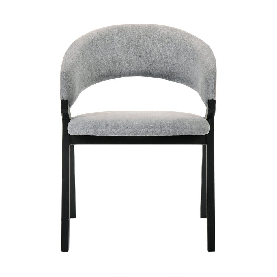 Arcadia and Talulah 48" Round Grey and Black Wood 5 Piece Dining Set