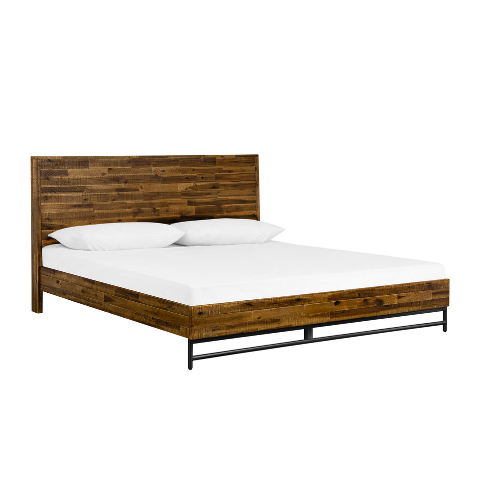 Cusco 3 Piece Acacia King Bed and Nightstands Bedroom Set