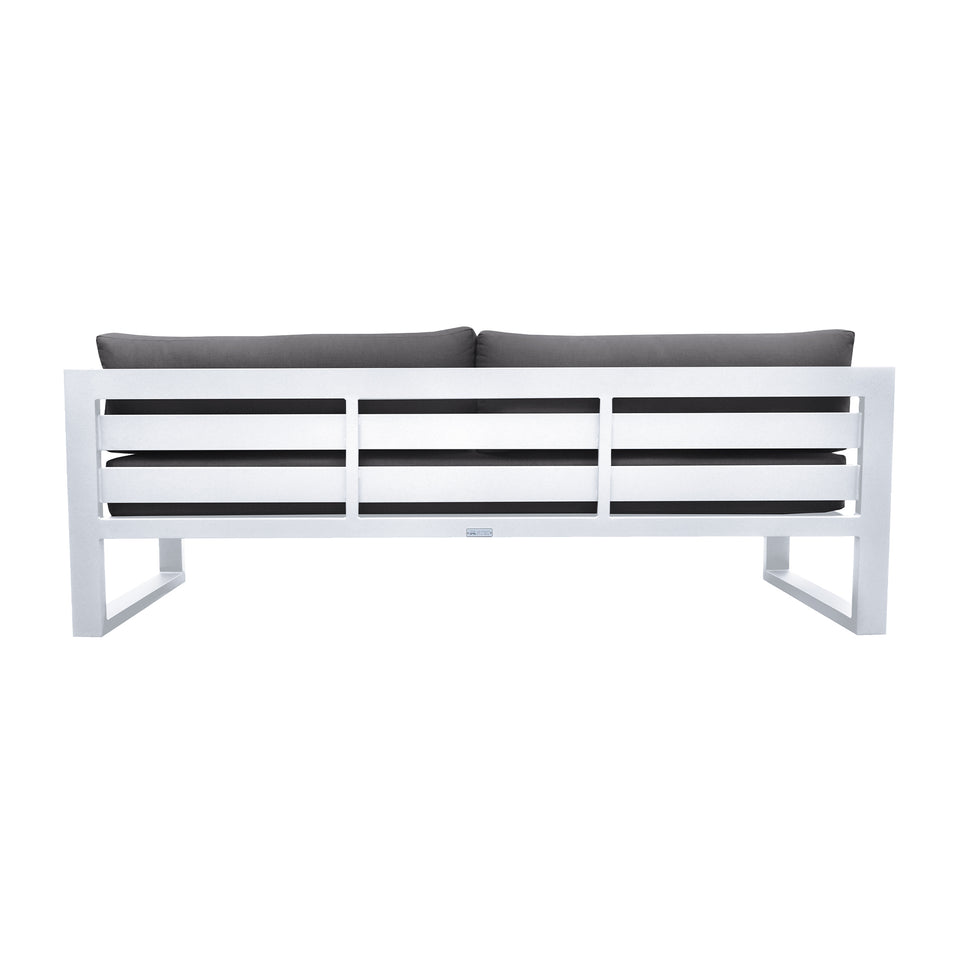 Aelani Outdoor 4 piece Set in White Finish and Charcoal Cushions