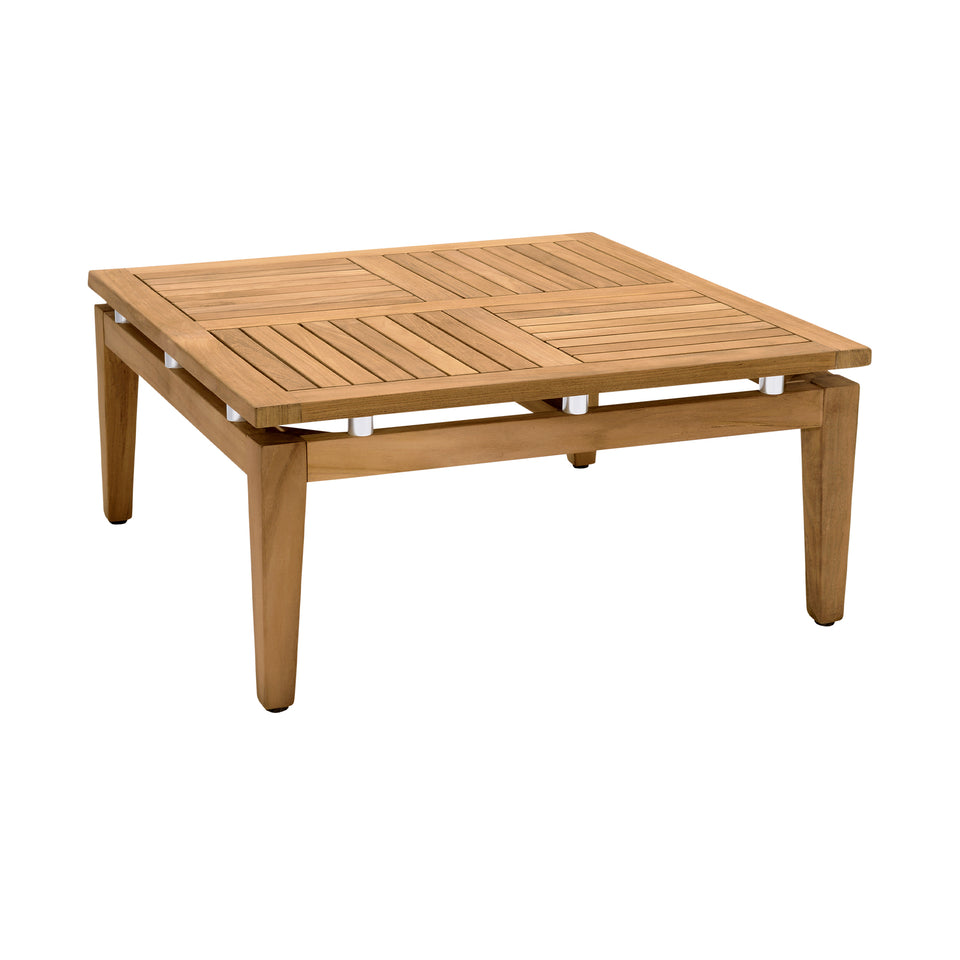 Arno Outdoor 3 Piece Teak Wood Seating Set in Beige Olefin