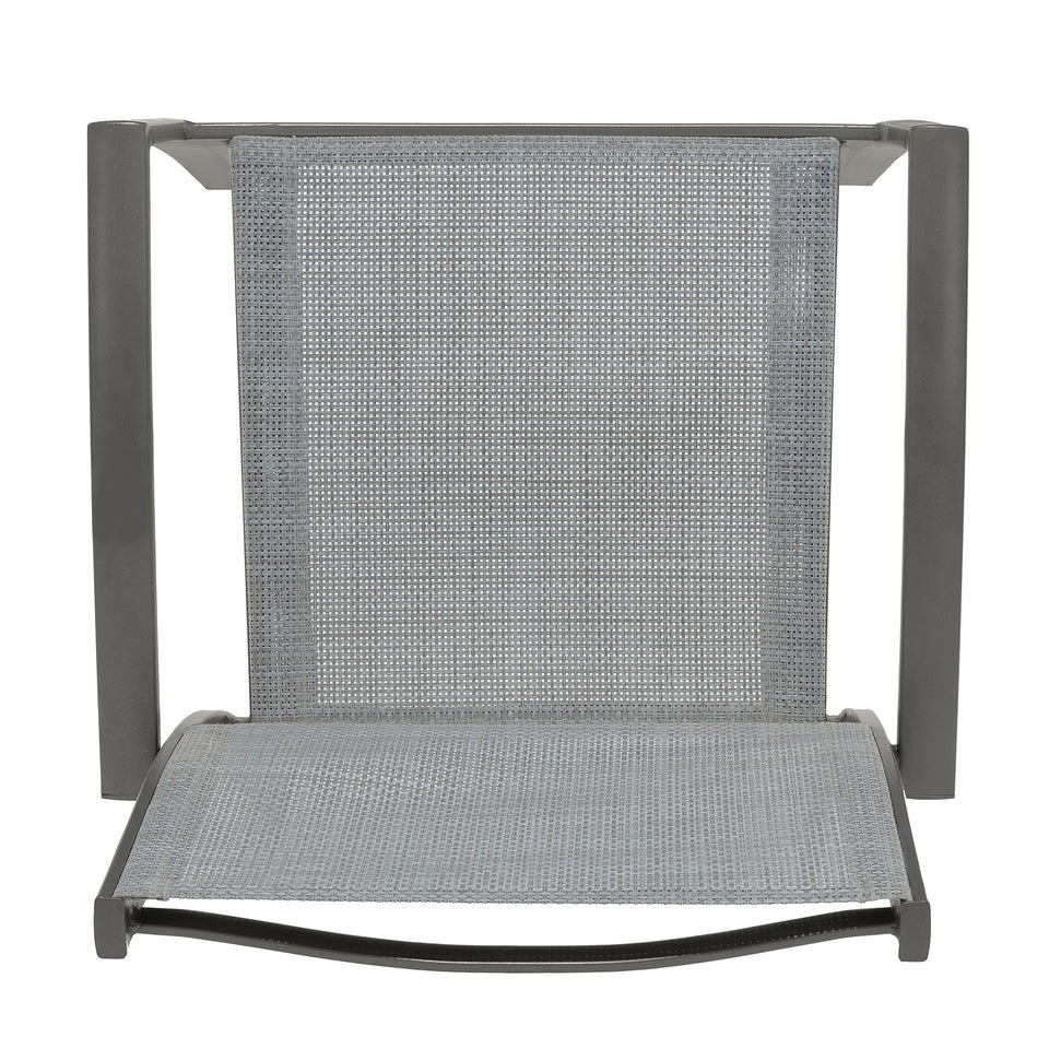 Solana 5 piece Outdoor Aluminum Dining Set in Cosmos Grey Finish with Wood Top