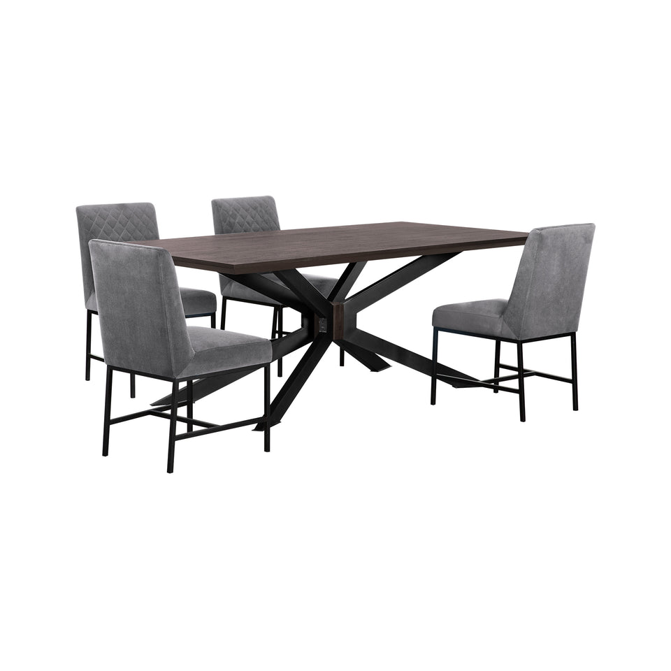 Pirate and Gray Napoli 5 Piece Modern Dining Set