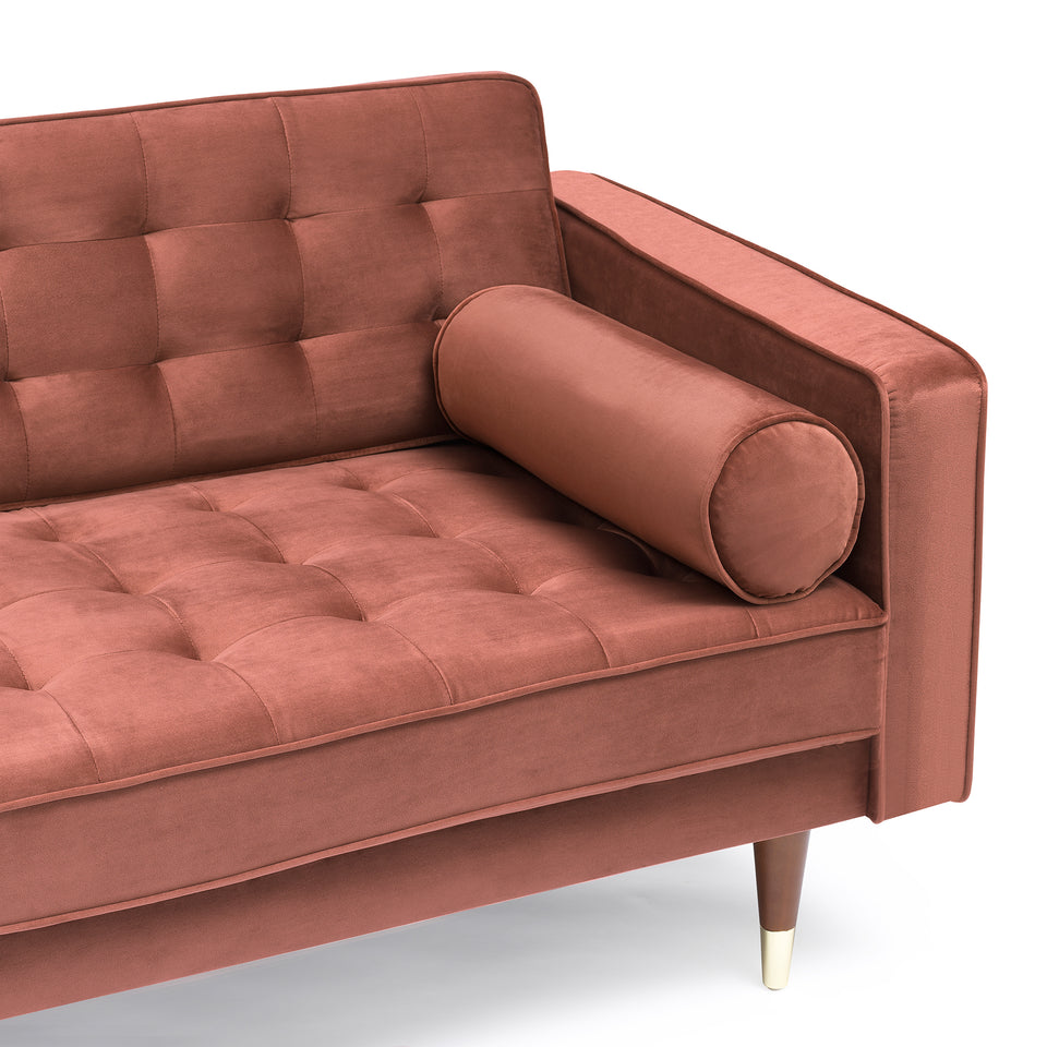 Somerset Blush Velvet Mid Century Modern Sofa Seating Set