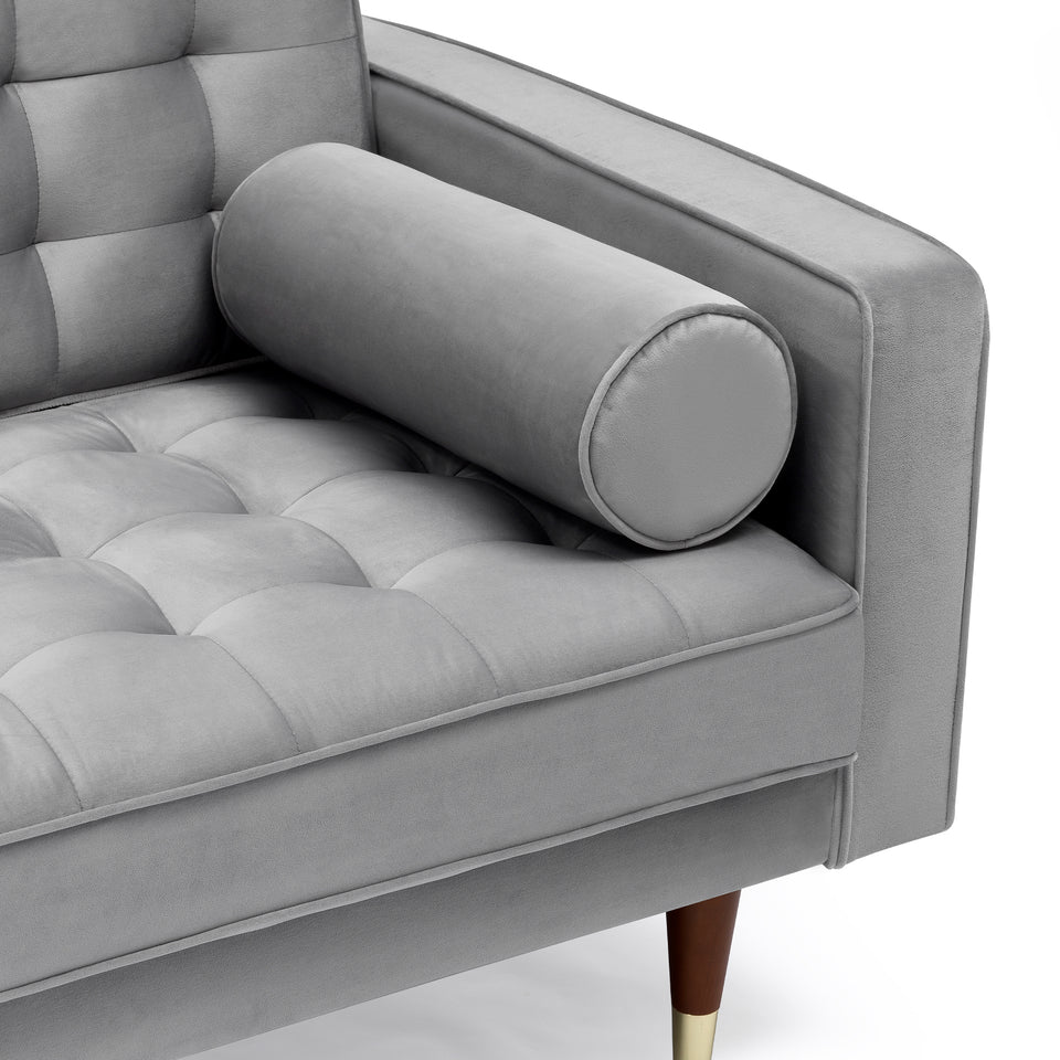 Somerset Gray Velvet Mid Century Modern Sofa Seating Set