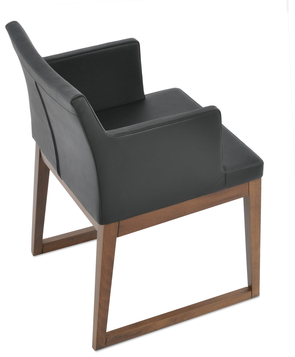Soho Sled Wood Arm Chair.