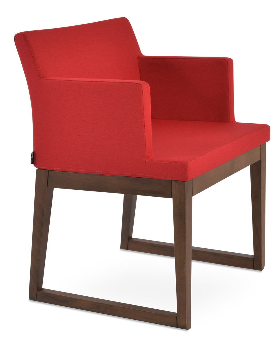 Soho Sled Wood Arm Chair.