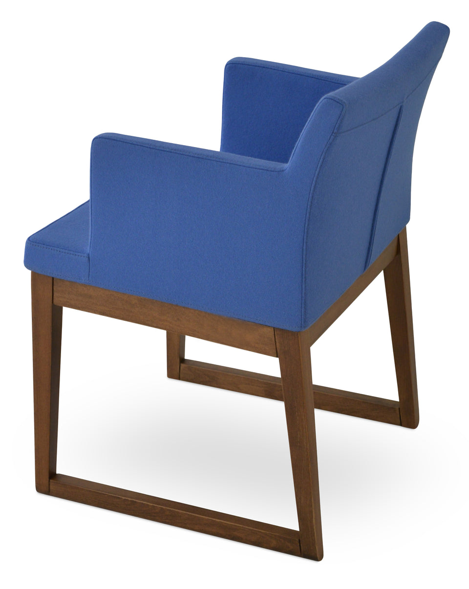 Soho Sled Wood Arm Chair.