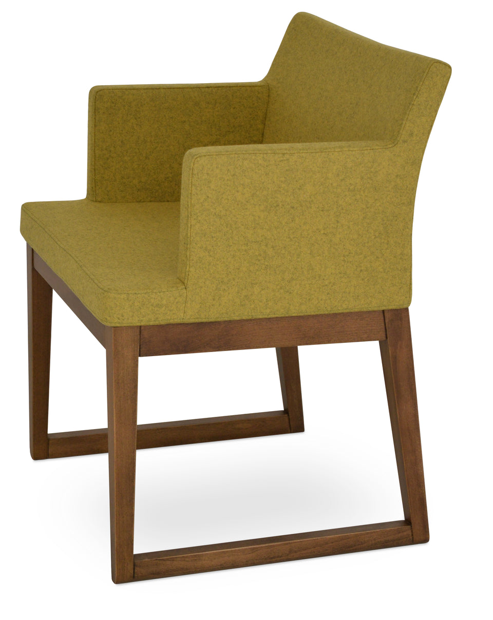 Soho Sled Wood Arm Chair.