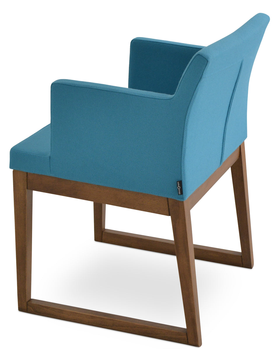 Soho Sled Wood Arm Chair.