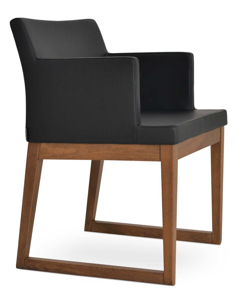 Soho Sled Wood Arm Chair.