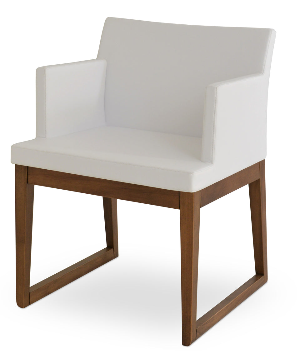 Soho Sled Wood Arm Chair.