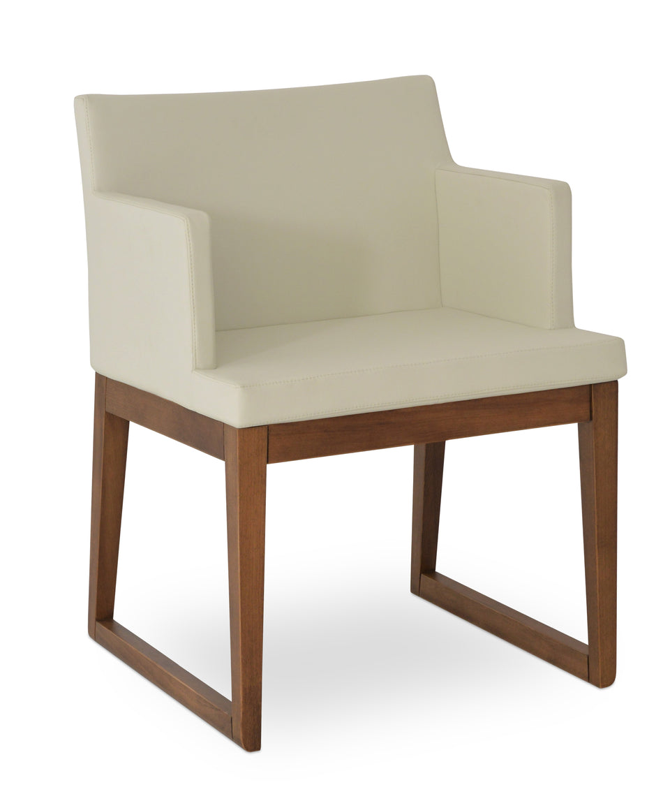 Soho Sled Wood Arm Chair.