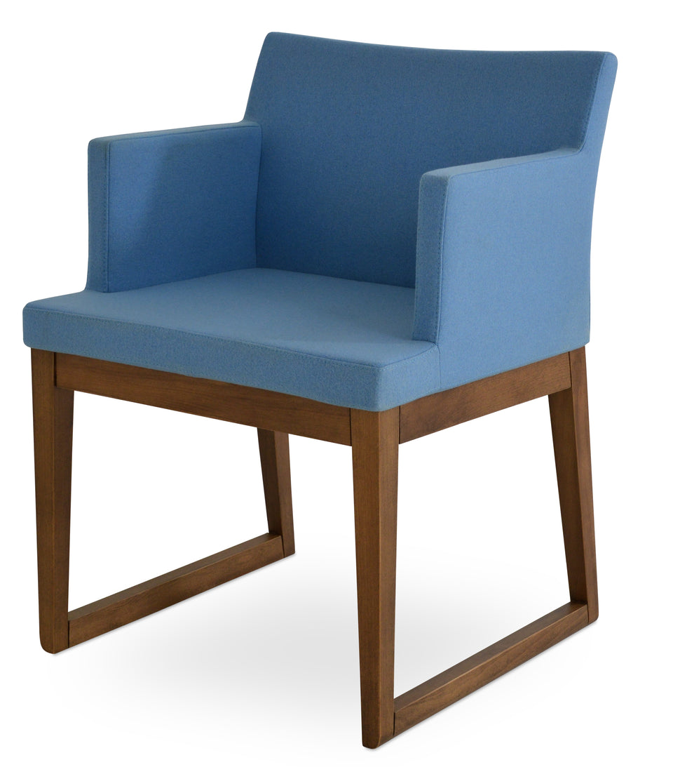 Soho Sled Wood Arm Chair.