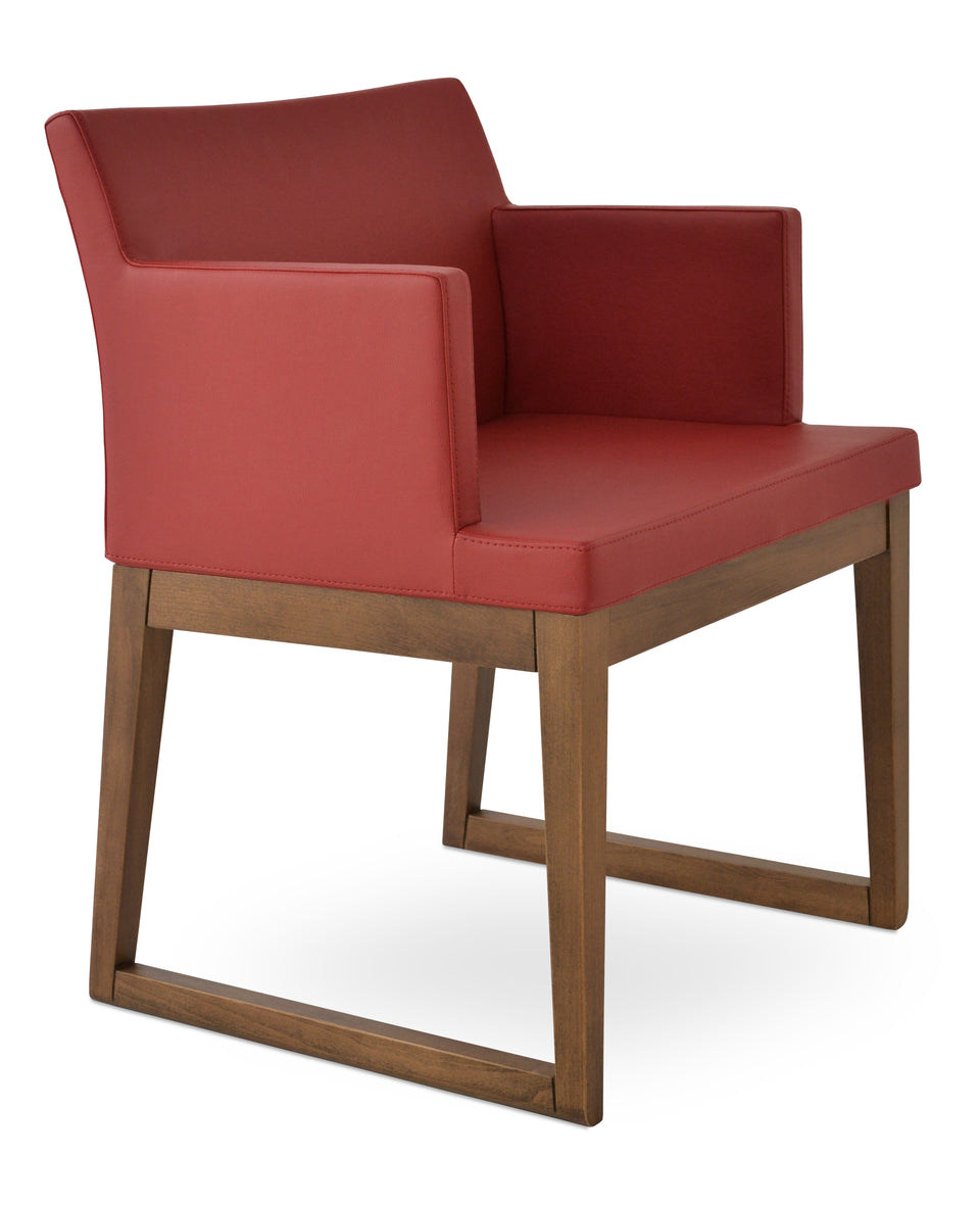 Soho Sled Wood Arm Chair.