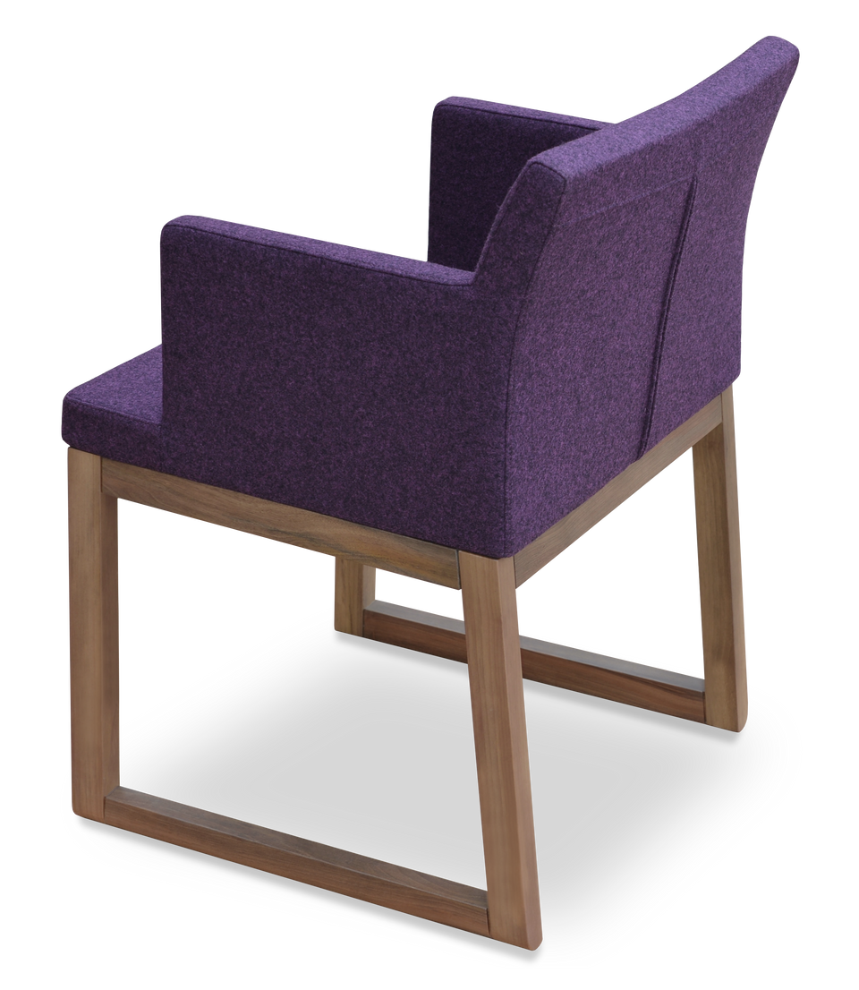 Soho Sled Wood Arm Chair.
