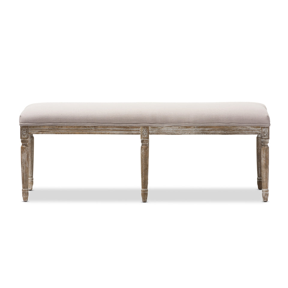 Clairette wood traditional French bench.