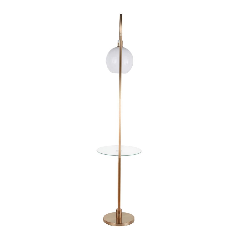 Trombone Floor Lamp with Table.