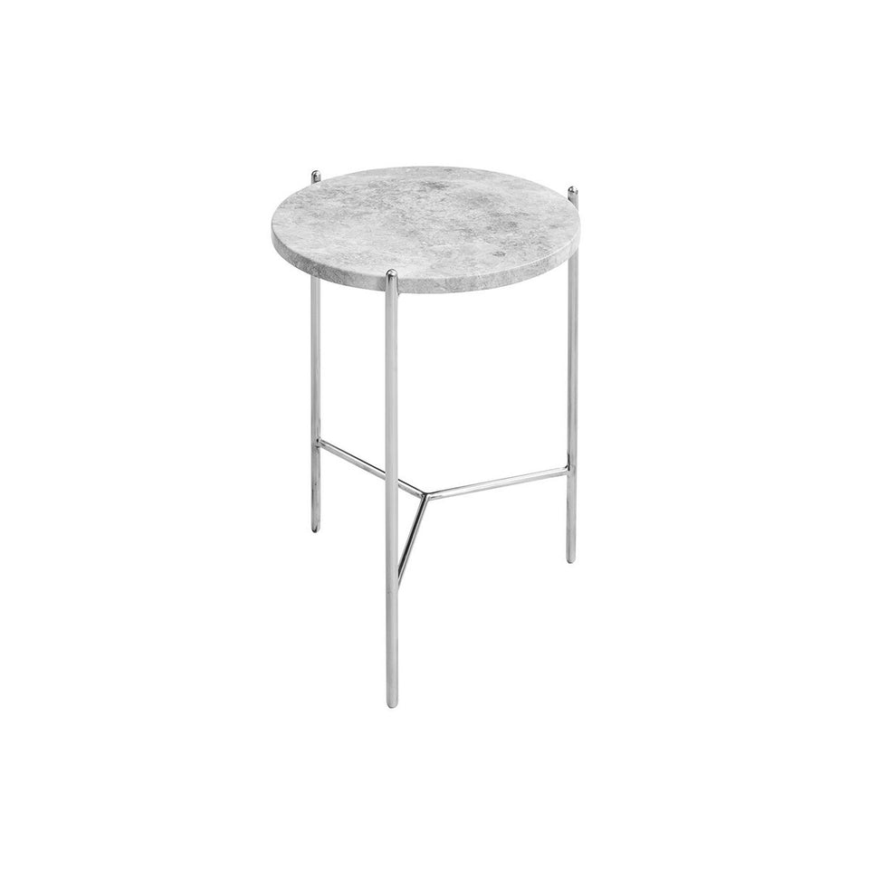 Bolt End Table 18" White Marble Top