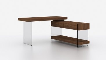 Elm Modern Desk in Walnut.