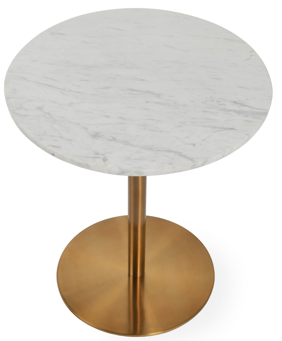 Ares End Table White Marble Gold.