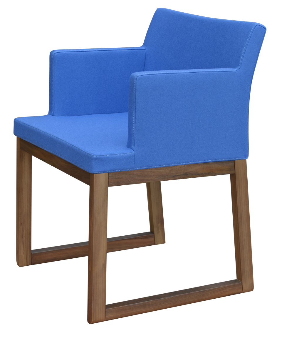 Soho Sled Wood Arm Chair.